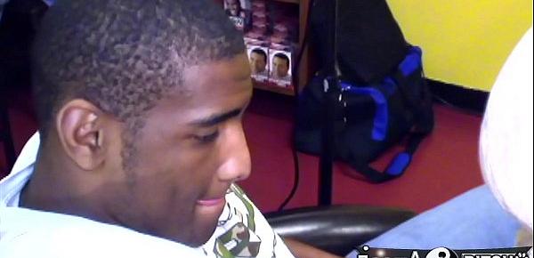  ThrowBack - Summer get gangbanged in the Barber Shop